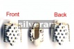 Silver Barrel Leather Crimp Bead