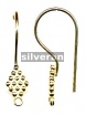 Gold Vermeil Silver Ear Wire