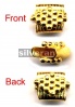 Gold Vermeil Silver Barrel Leather Crimp Bead