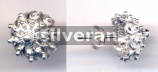 Silver Button Earring