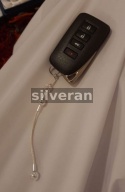 Sterling Silver Car Key Holder - Silver Tassel - Sterling Silver Ponpon