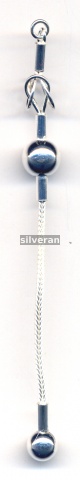 Sterling Silver Car Key Holder - Silver Tassel - Sterling Silver Ponpon